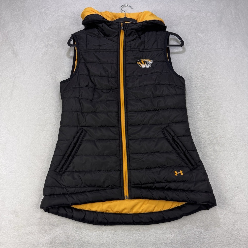 Under Armour Vest M Black Gold Vest Mizzou Tigers Puffer Fitted NCAA